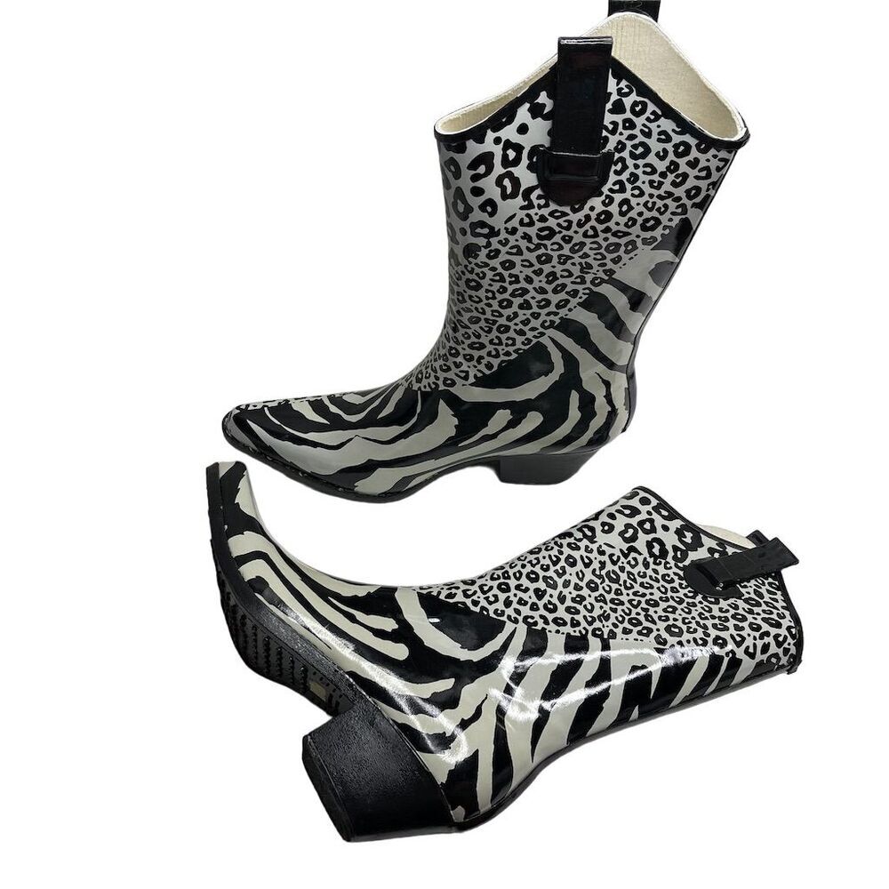 Nature BreezeWomen's Animal Print Mid-Calf Rain Boots Size 10 Waterproof